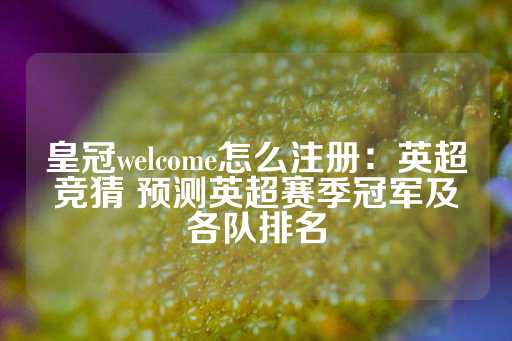 皇冠welcome怎么注册：英超竞猜 预测英超赛季冠军及各队排名-第1张图片-皇冠信用盘出租