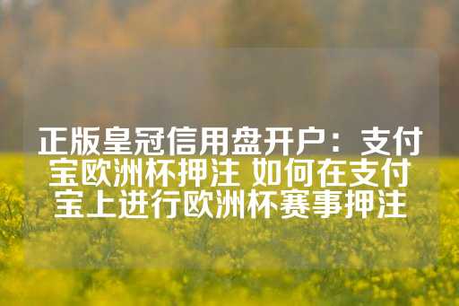 正版皇冠信用盘开户：支付宝欧洲杯押注 如何在支付宝上进行欧洲杯赛事押注-第1张图片-皇冠信用盘出租