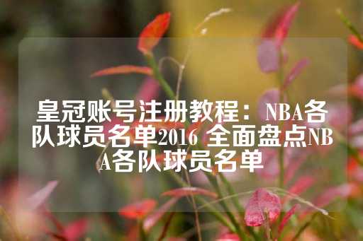 皇冠账号注册教程：NBA各队球员名单2016 全面盘点NBA各队球员名单-第1张图片-皇冠信用盘出租