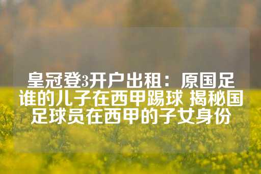 皇冠登3开户出租：原国足谁的儿子在西甲踢球 揭秘国足球员在西甲的子女身份