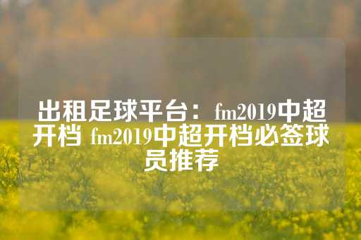 出租足球平台：fm2019中超开档 fm2019中超开档必签球员推荐