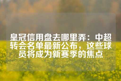 皇冠信用盘去哪里弄：中超转会名单最新公布，这些球员将成为新赛季的焦点