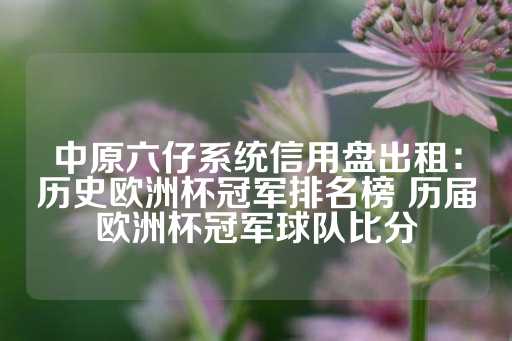 中原六仔系统信用盘出租：历史欧洲杯冠军排名榜 历届欧洲杯冠军球队比分