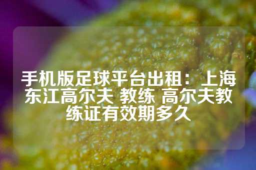 手机版足球平台出租：上海东江高尔夫 教练 高尔夫教练证有效期多久-第1张图片-皇冠信用盘出租