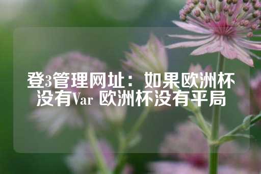 登3管理网址：如果欧洲杯没有Var 欧洲杯没有平局