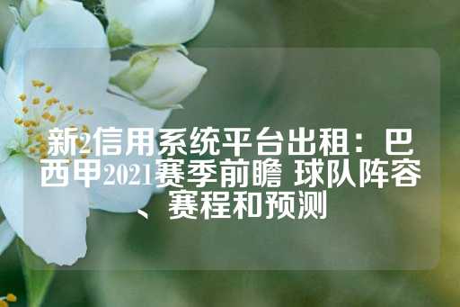 新2信用系统平台出租：巴西甲2021赛季前瞻 球队阵容、赛程和预测