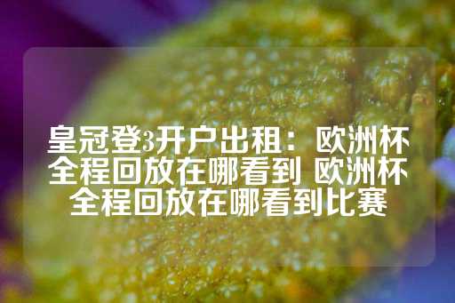 皇冠登3开户出租：欧洲杯全程回放在哪看到 欧洲杯全程回放在哪看到比赛