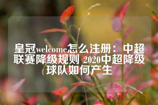 皇冠welcome怎么注册：中超联赛降级规则 2020中超降级球队如何产生