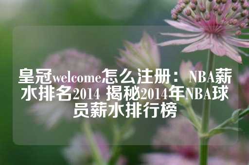 皇冠welcome怎么注册：NBA薪水排名2014 揭秘2014年NBA球员薪水排行榜-第1张图片-皇冠信用盘出租