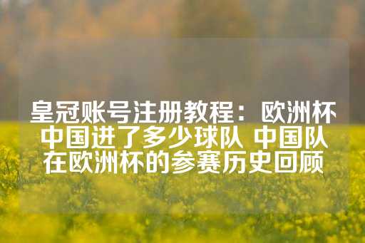 皇冠账号注册教程：欧洲杯中国进了多少球队 中国队在欧洲杯的参赛历史回顾-第1张图片-皇冠信用盘出租