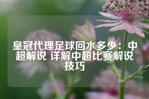 皇冠代理足球回水多少：中超解说 详解中超比赛解说技巧