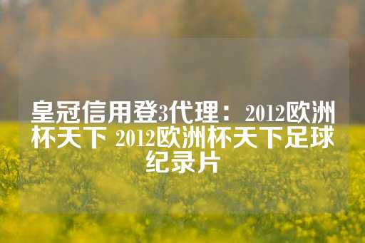 皇冠信用登3代理：2012欧洲杯天下 2012欧洲杯天下足球纪录片-第1张图片-皇冠信用盘出租