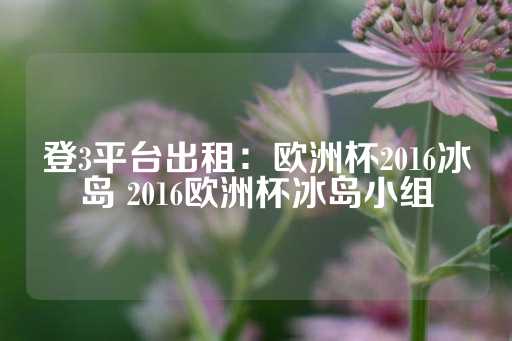 登3平台出租：欧洲杯2016冰岛 2016欧洲杯冰岛小组-第1张图片-皇冠信用盘出租