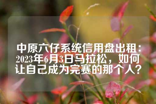 中原六仔系统信用盘出租：2023年6月3日马拉松，如何让自己成为完赛的那个人？