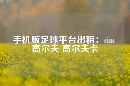 手机版足球平台出租：sim 高尔夫 高尔夫卡