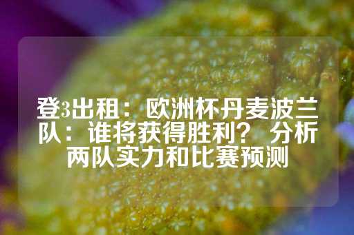 登3出租：欧洲杯丹麦波兰队：谁将获得胜利？ 分析两队实力和比赛预测