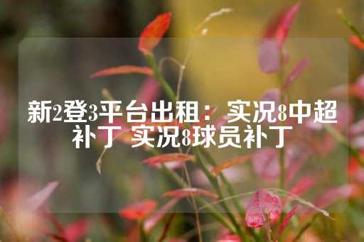 新2登3平台出租：实况8中超补丁 实况8球员补丁-第1张图片-皇冠信用盘出租