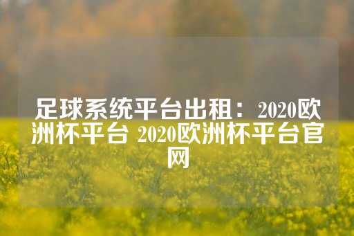 足球系统平台出租：2020欧洲杯平台 2020欧洲杯平台官网