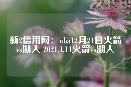 新2信用网：nba12月21日火箭vs湖人 2021.1.11火箭vs湖人-第1张图片-皇冠信用盘出租