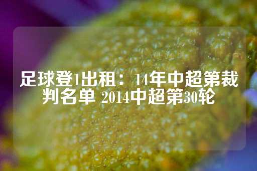 足球登1出租：14年中超第裁判名单 2014中超第30轮