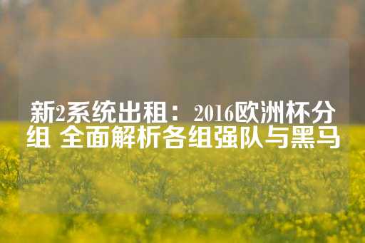 新2系统出租：2016欧洲杯分组 全面解析各组强队与黑马-第1张图片-皇冠信用盘出租