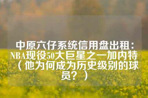 中原六仔系统信用盘出租：NBA现役50大巨星之一加内特（他为何成为历史级别的球员？）