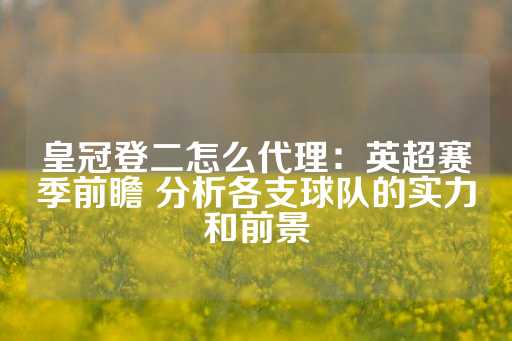 皇冠登二怎么代理：英超赛季前瞻 分析各支球队的实力和前景