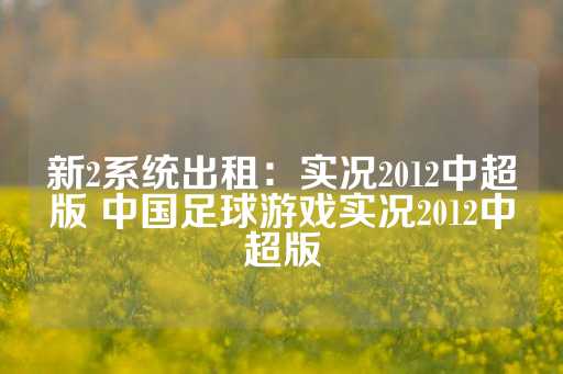 新2系统出租：实况2012中超版 中国足球游戏实况2012中超版