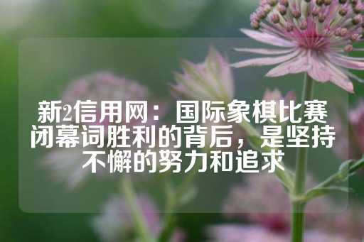 新2信用网：国际象棋比赛闭幕词胜利的背后，是坚持不懈的努力和追求