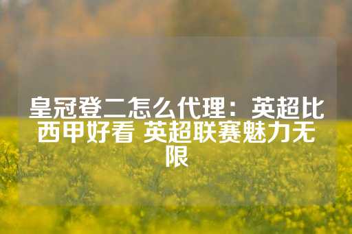 皇冠登二怎么代理：英超比西甲好看 英超联赛魅力无限