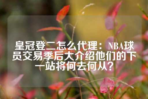 皇冠登二怎么代理：NBA球员交易季后大介绍他们的下一站将何去何从？