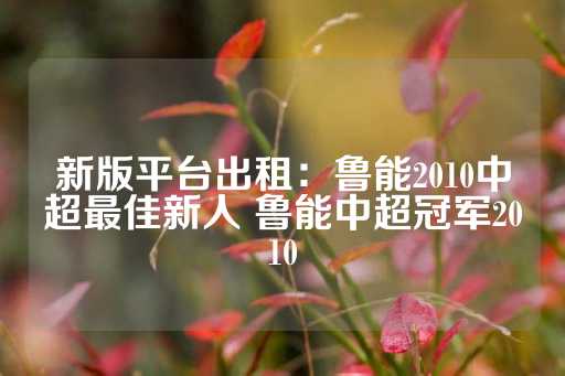 新版平台出租：鲁能2010中超最佳新人 鲁能中超冠军2010-第1张图片-皇冠信用盘出租