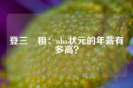 登三岀租：nba状元的年薪有多高？-第1张图片-皇冠信用盘出租