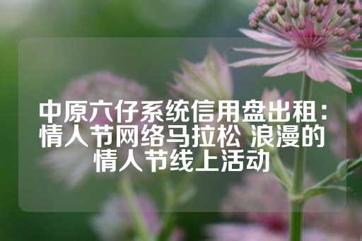 中原六仔系统信用盘出租：情人节网络马拉松 浪漫的情人节线上活动-第1张图片-皇冠信用盘出租