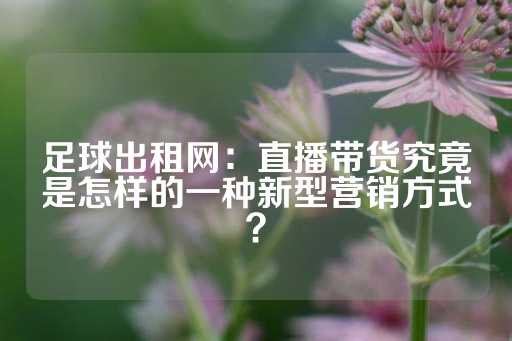 足球出租网：直播带货究竟是怎样的一种新型营销方式？-第1张图片-皇冠信用盘出租