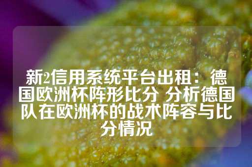 新2信用系统平台出租：德国欧洲杯阵形比分 分析德国队在欧洲杯的战术阵容与比分情况-第1张图片-皇冠信用盘出租