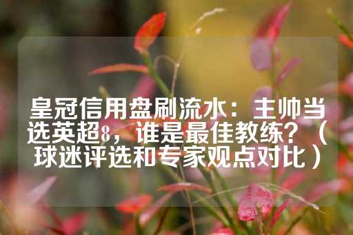 皇冠信用盘刷流水：主帅当选英超8，谁是最佳教练？（球迷评选和专家观点对比）