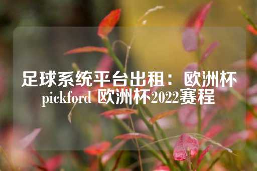 足球系统平台出租：欧洲杯pickford 欧洲杯2022赛程-第1张图片-皇冠信用盘出租