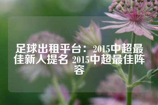 足球出租平台：2015中超最佳新人提名 2015中超最佳阵容