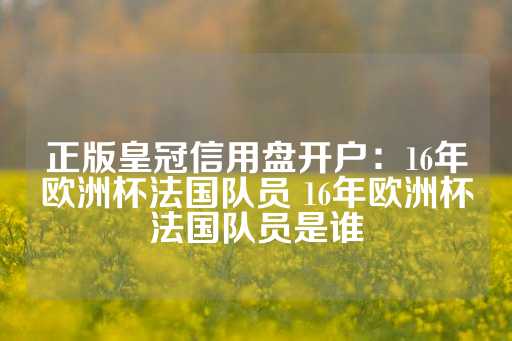 正版皇冠信用盘开户：16年欧洲杯法国队员 16年欧洲杯法国队员是谁