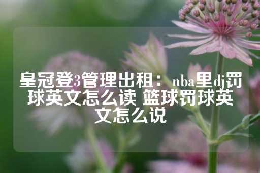 皇冠登3管理出租：nba里dj罚球英文怎么读 篮球罚球英文怎么说-第1张图片-皇冠信用盘出租