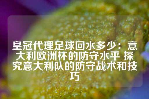 皇冠代理足球回水多少：意大利欧洲杯的防守水平 探究意大利队的防守战术和技巧