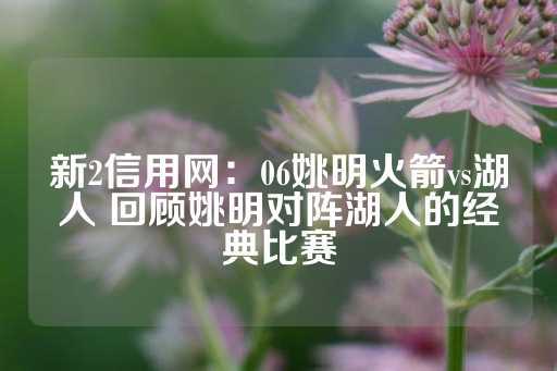 新2信用网：06姚明火箭vs湖人 回顾姚明对阵湖人的经典比赛