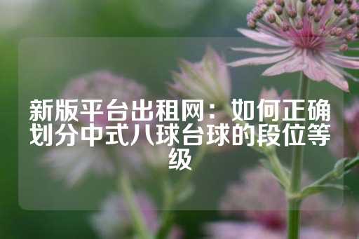 新版平台出租网：如何正确划分中式八球台球的段位等级-第1张图片-皇冠信用盘出租