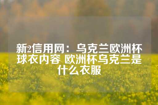 新2信用网：乌克兰欧洲杯球衣内容 欧洲杯乌克兰是什么衣服-第1张图片-皇冠信用盘出租