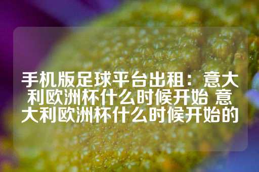 手机版足球平台出租：意大利欧洲杯什么时候开始 意大利欧洲杯什么时候开始的