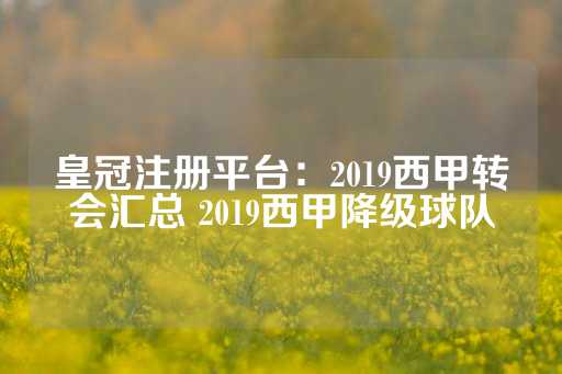 皇冠注册平台：2019西甲转会汇总 2019西甲降级球队-第1张图片-皇冠信用盘出租