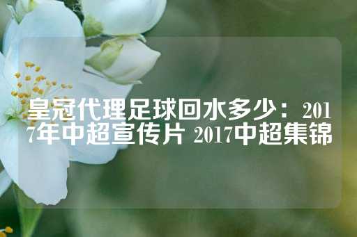 皇冠代理足球回水多少：2017年中超宣传片 2017中超集锦-第1张图片-皇冠信用盘出租