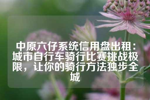 中原六仔系统信用盘出租：城市自行车骑行比赛挑战极限，让你的骑行方法独步全城