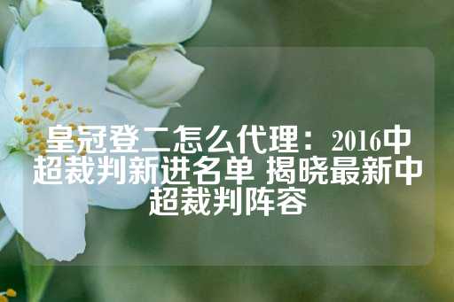 皇冠登二怎么代理：2016中超裁判新进名单 揭晓最新中超裁判阵容-第1张图片-皇冠信用盘出租